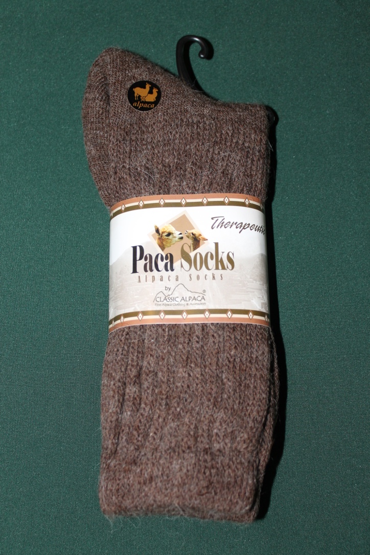 Paca Socks, Therapeutic, Brown size L Whispering Oaks Alpacas