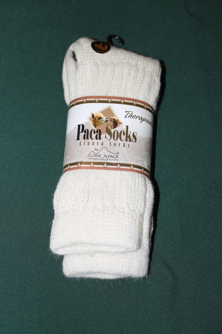 Paca Socks, Therapeutics, Natural size S | Whispering Oaks Alpacas