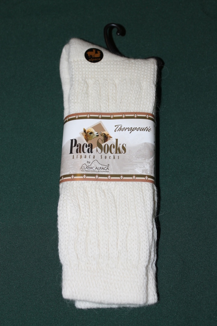 Paca Socks, Therapeutics, Natural size M | Whispering Oaks Alpacas