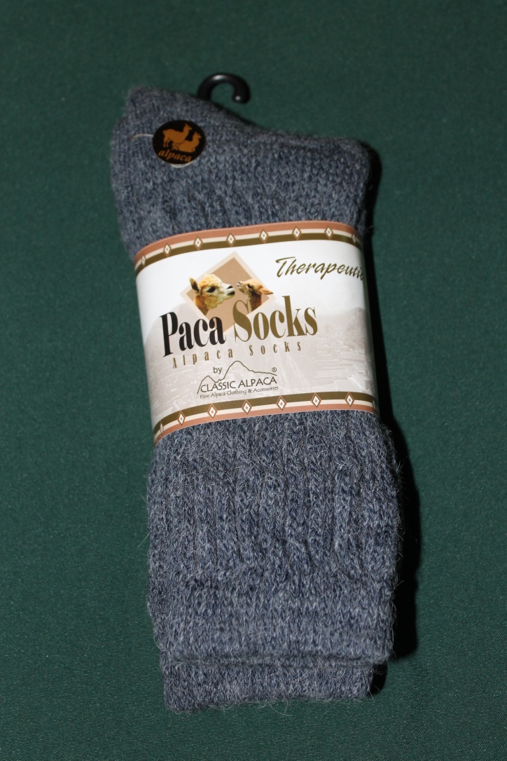 Paca Socks, Therapeutic, Denim size S | Whispering Oaks Alpacas