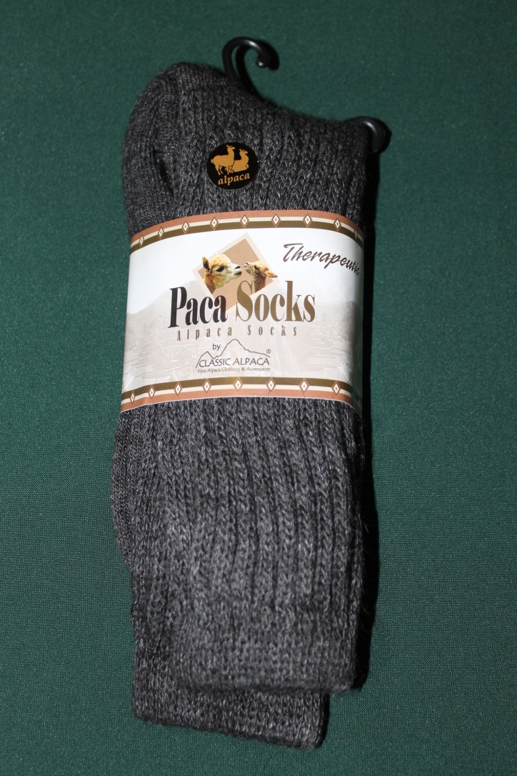 Paca Socks, Therapeutic, Grey size S | Whispering Oaks Alpacas